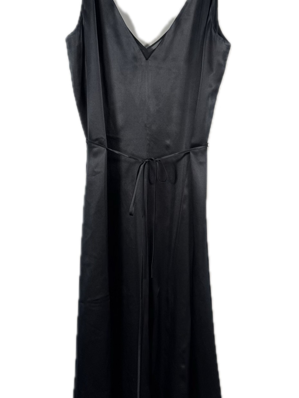 Club Monaco Double V Navy 100% Silk Slip Maxi Dress Size L NWT